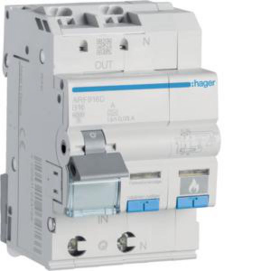Aardlekautomaat met AFDD 1P+N 6kA B-16A 30mA A 3M