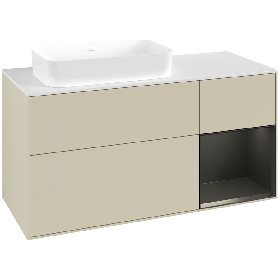 Wastafelonderkast Finion 1200x603x501mm S.Grey Matt Lacquer F691PDHJ