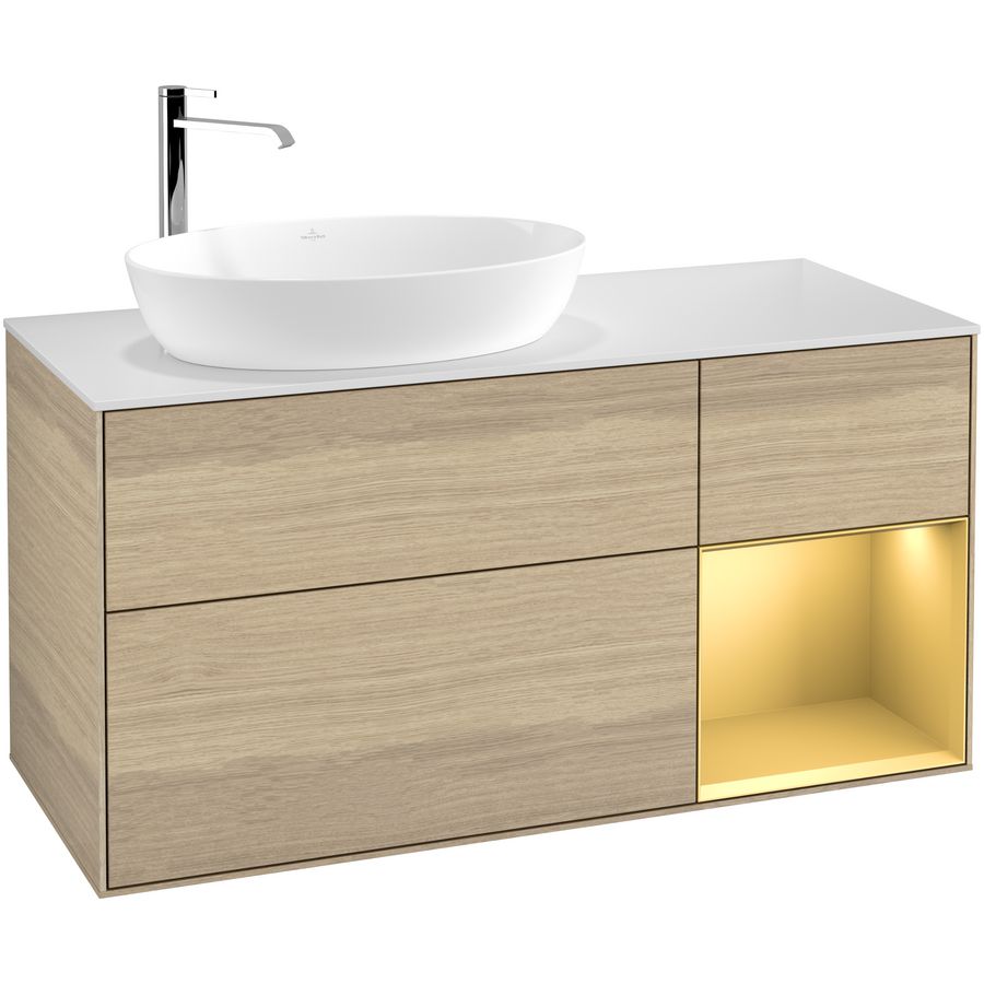 Wastafelonderkast Finion 1200x603x501mm Oak Veneer G931HFPC