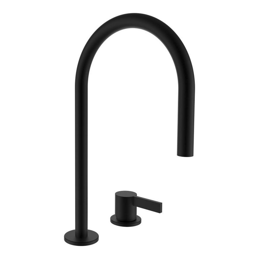 2-Gaten Wastafelmengkraan met POP-UP waste PVD Titanium