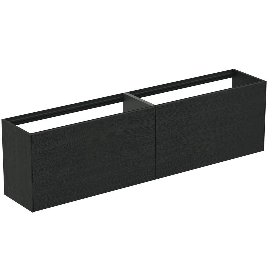 Conca wastafelmeubel 200x37x55cm 2 laden zonder afdekblad smoked oak