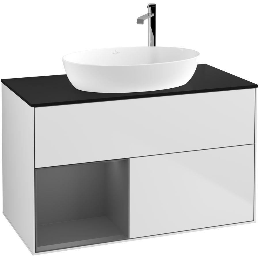 Wastafelonderkast Finion 1000x603x501mm White Matt Lacquer F892GKMT