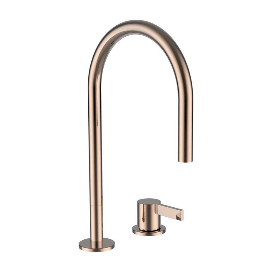 2-Gaten Wastafelmengkraan met pop-up waste PVD rosegold