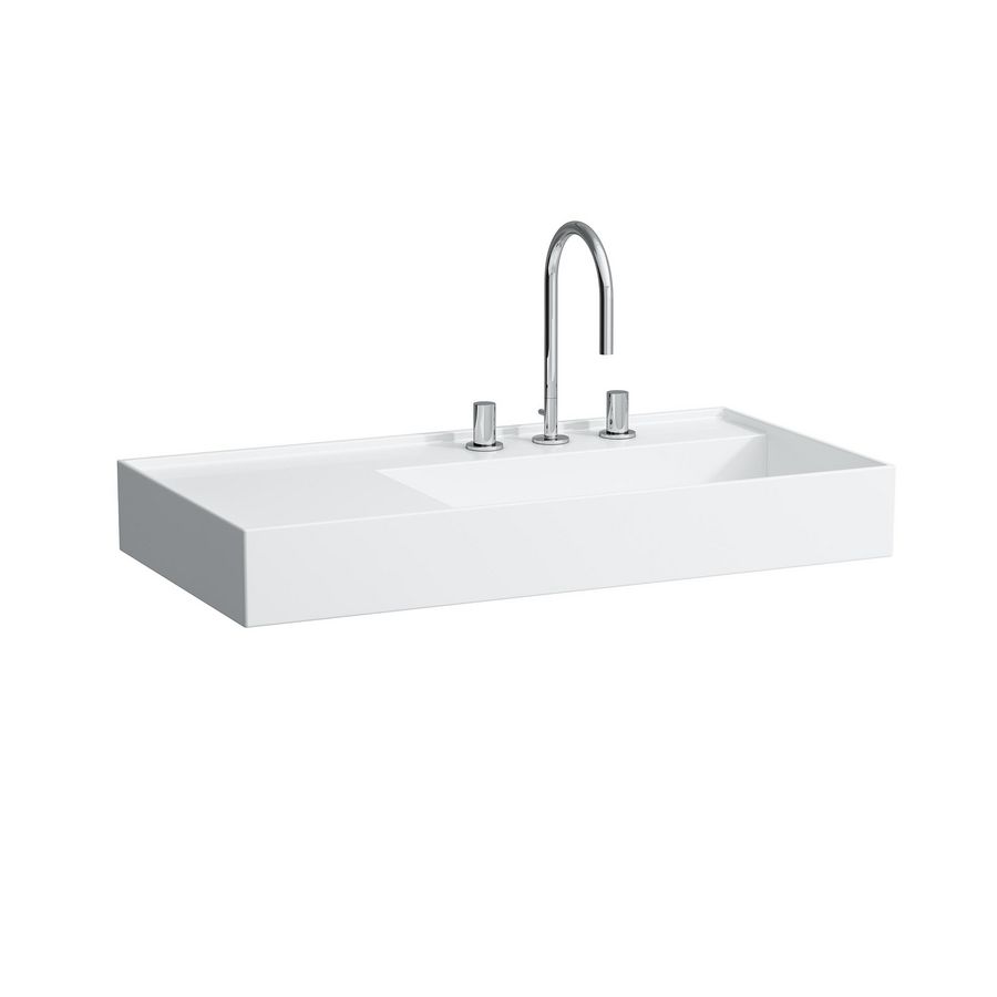 Wastafel Asymmetrische Links 90X46 wit