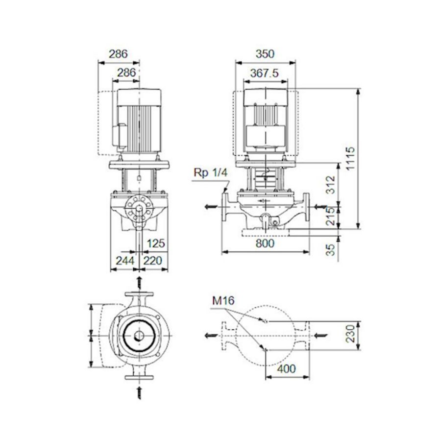 Inlinepomp TP 125-340/4-A-F-A-BQQE 400D 50HZ