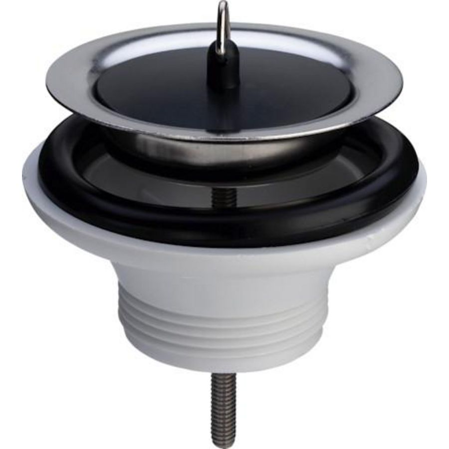 Simplex afvoerplug 1.1/2"x80 RVS m. stop kunststof onderstuk
