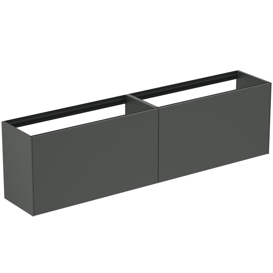 Conca wastafelmeubel 200x37x55cm 2 laden zonder afdekblad mat antraciet