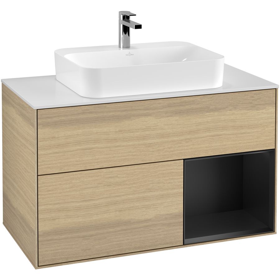 Wastafelonderkast Finion 1000x603x501mm Oak Veneer F371PDPC