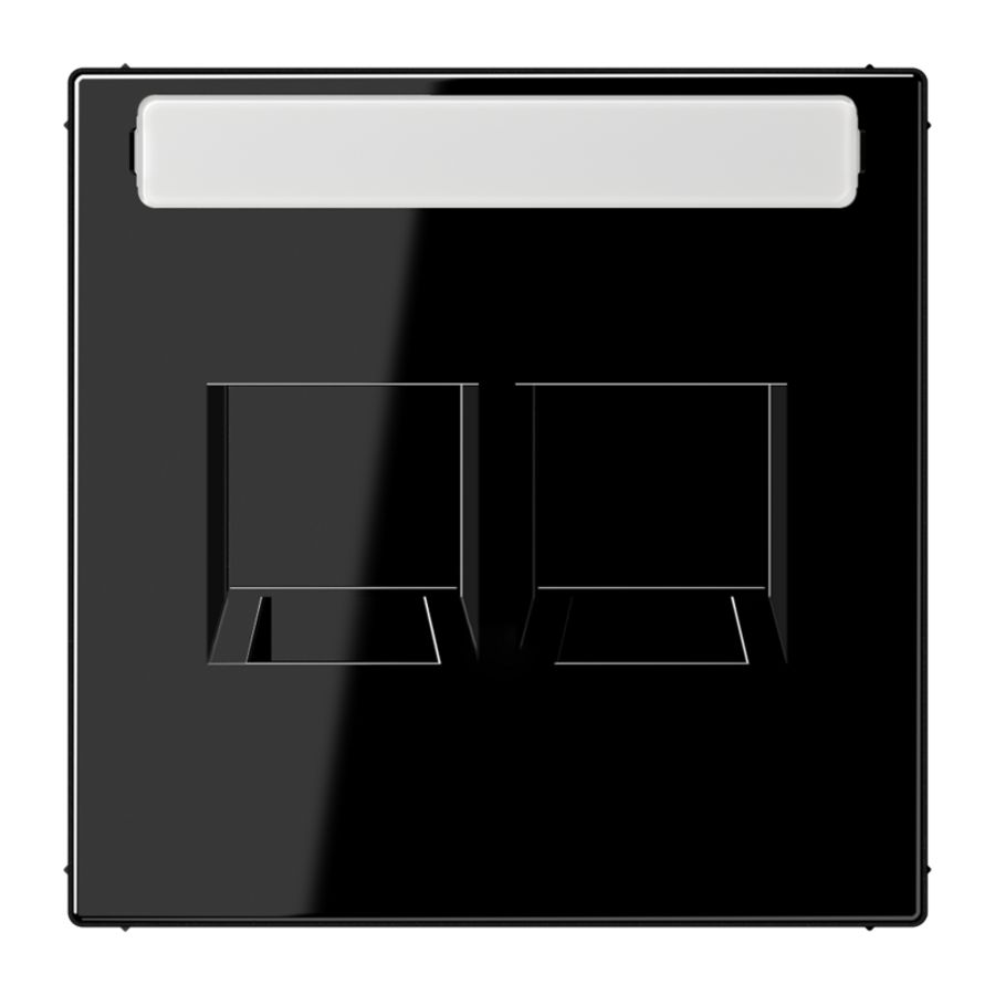 Afdekking zwart v.mod.jack 2-voudig LS990