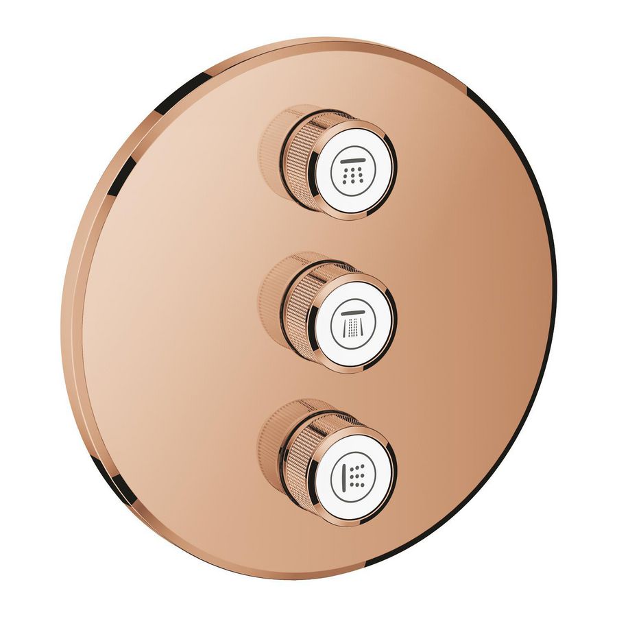 Grohtherm SMARTCONTROL afbouwdeel volume (3x) warm sunset (bronskleurig) rond