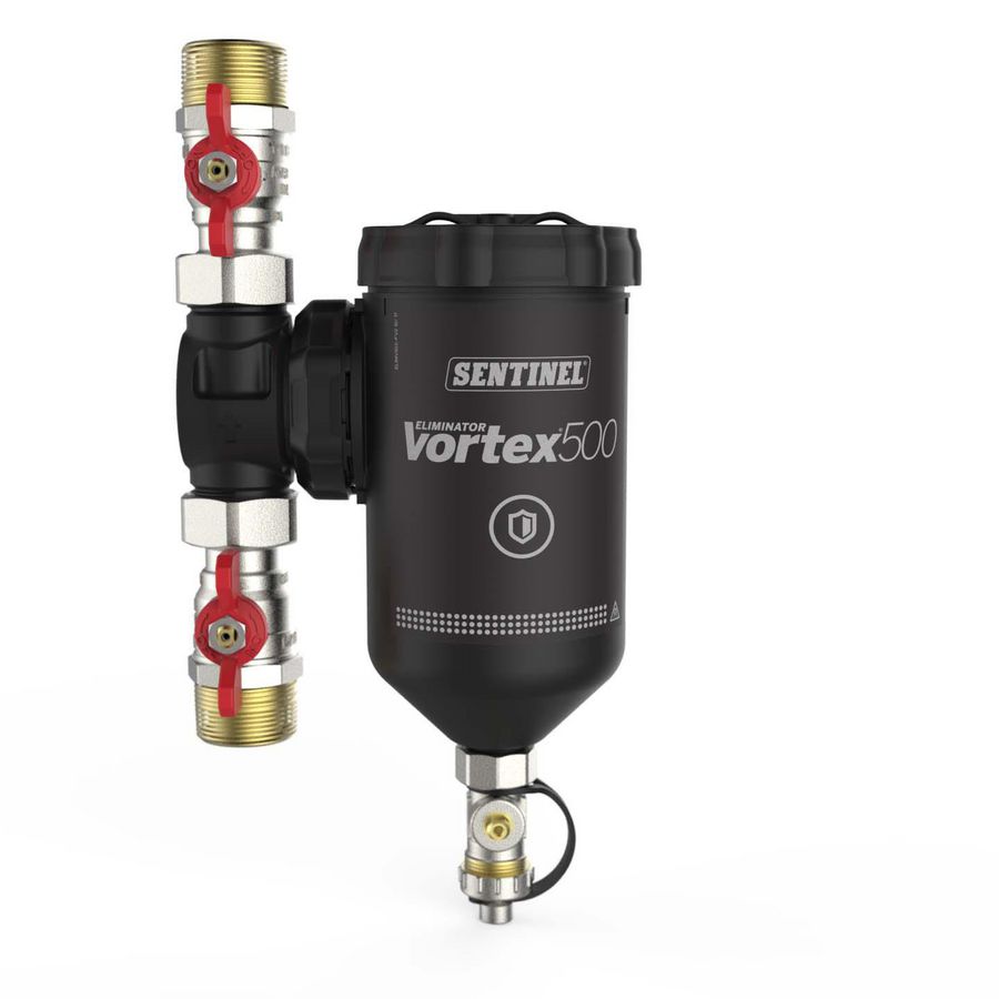 Vuilafscheider VORTEX500 magnetisch 28mm knel incl. kogelafsluiters