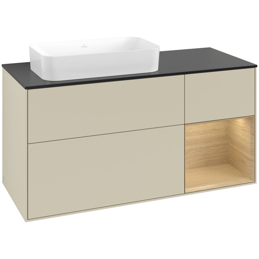 Wastafelonderkast Finion 1200x603x501mm S.Grey Matt Lacquer F692PCHJ