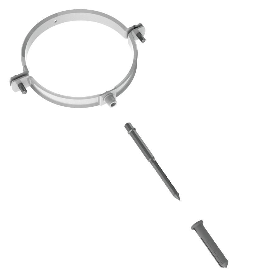 Muurbeugel Alu-Fix 100mm wit incl. pen M8x100 + muurplug
