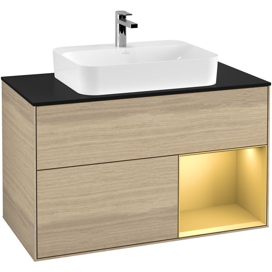 Wastafelonderkast Finion 1000x603x501mm Oak Veneer F372HFPC