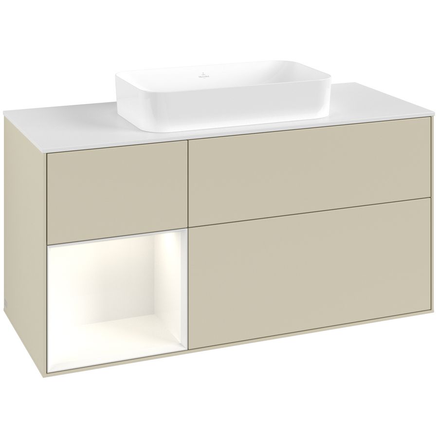 Wastafelonderkast Finion 1200x603x501mm S.Grey Matt Lacquer F701GFHJ