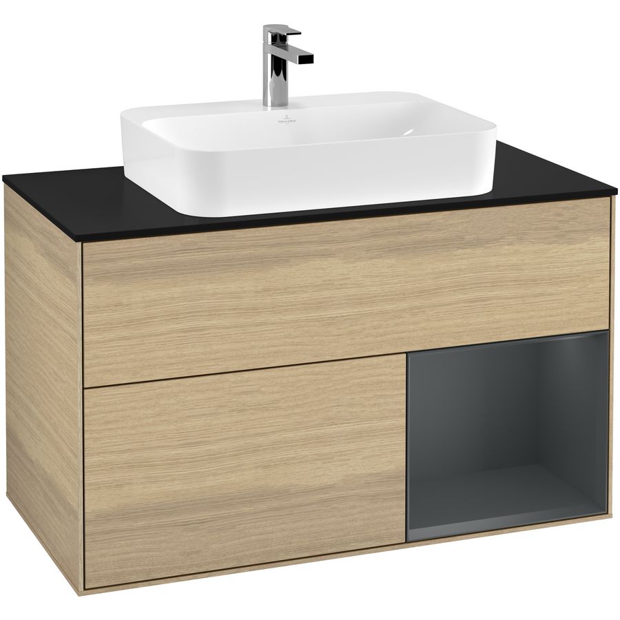 Wastafelonderkast Finion 1000x603x501mm Oak Veneer F372HGPC