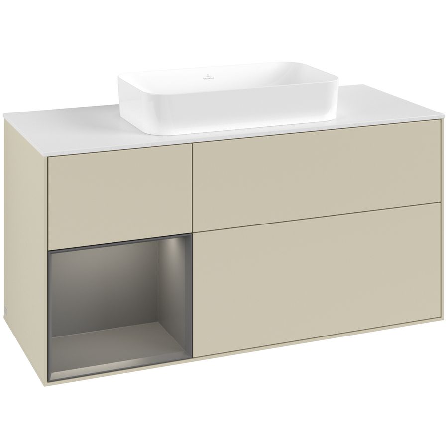 Wastafelonderkast Finion 1200x603x501mm S.Grey Matt Lacquer F701GKHJ
