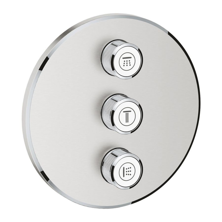 Grohtherm SMARTCONTROL afbouwdeel volume supersteel (rvs look) rond