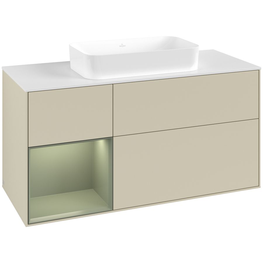 Wastafelonderkast Finion 1200x603x501mm S.Grey Matt Lacquer F701GMHJ
