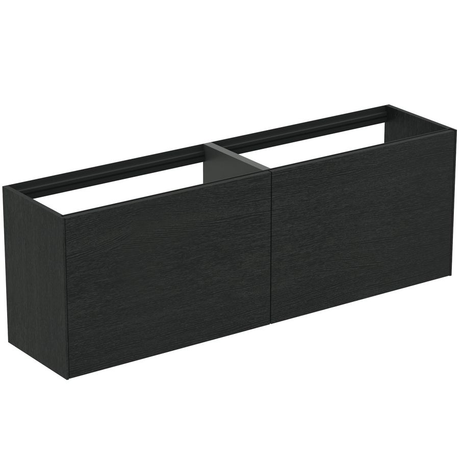 Conca wastafelmeubel 160x37x55cm 2 laden zonder afdekblad smoked oak
