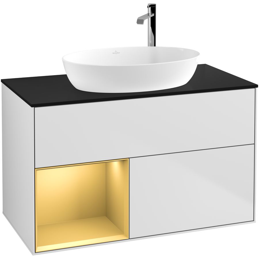 Wastafelonderkast Finion 1000x603x501mm White Matt Lacquer F892HFMT