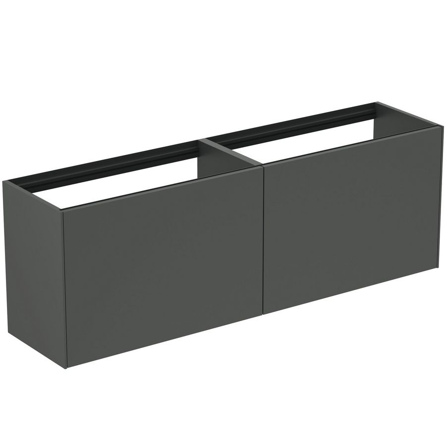 Conca wastafelmeubel 160x37x55cm 2 laden zonder afdekblad mat antraciet