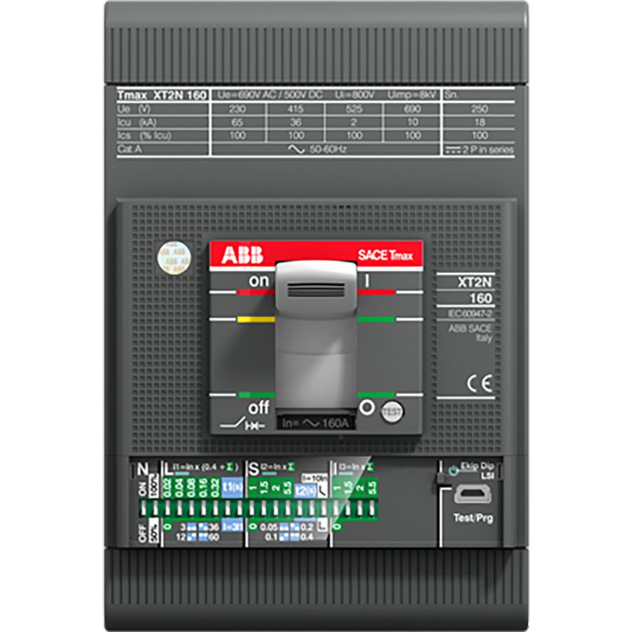 XT2H 160 Ekip Dip LSI In=100A 3p F F vast+vooraansl Ekip DIP