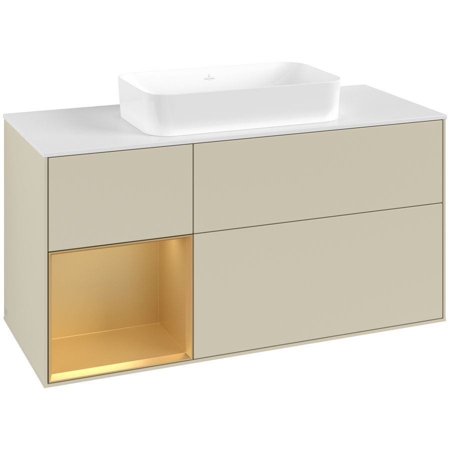 Wastafelonderkast Finion 1200x603x501mm S.Grey Matt Lacquer F701HFHJ