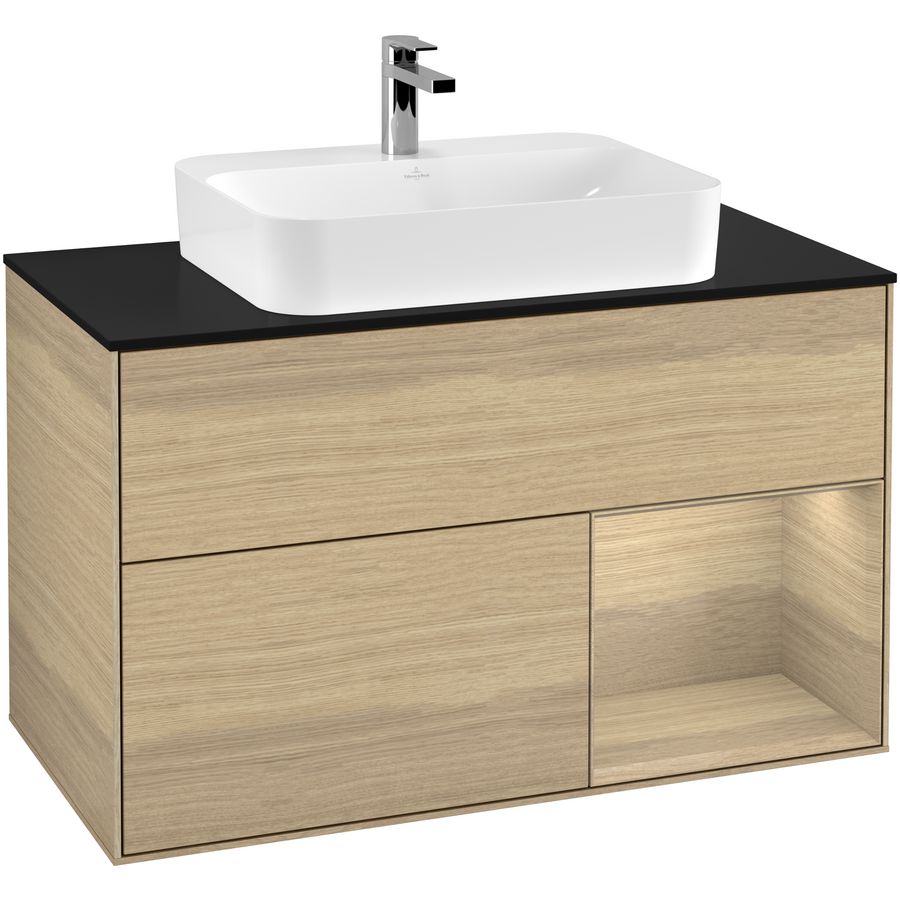 Wastafelonderkast Finion 1000x603x501mm Oak Veneer F372PCPC