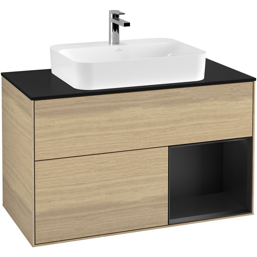 Wastafelonderkast Finion 1000x603x501mm Oak Veneer F372PDPC