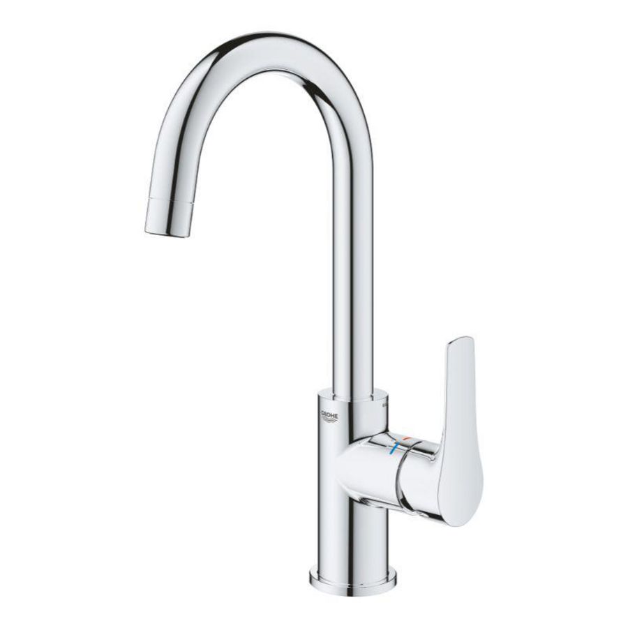 Eurosmart L-size wastafelmengkraan hoge uitloop incl. trekwaste 1.1/4" (prof)