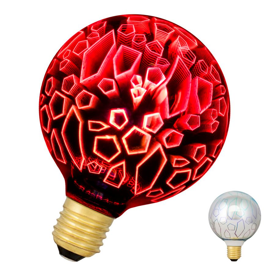 LED-lamp Magic 3D G95 E27 4.5W shards rood