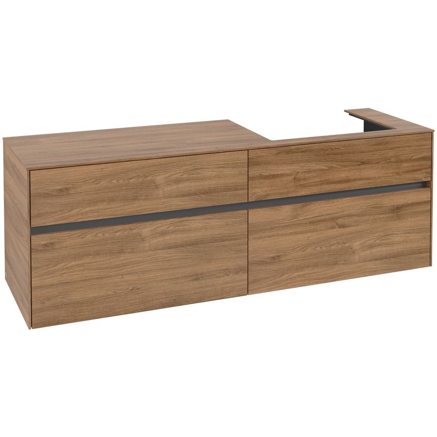 Wastafelonderkast Collaro 1600x548x500mm Oak Kansas C02300RH