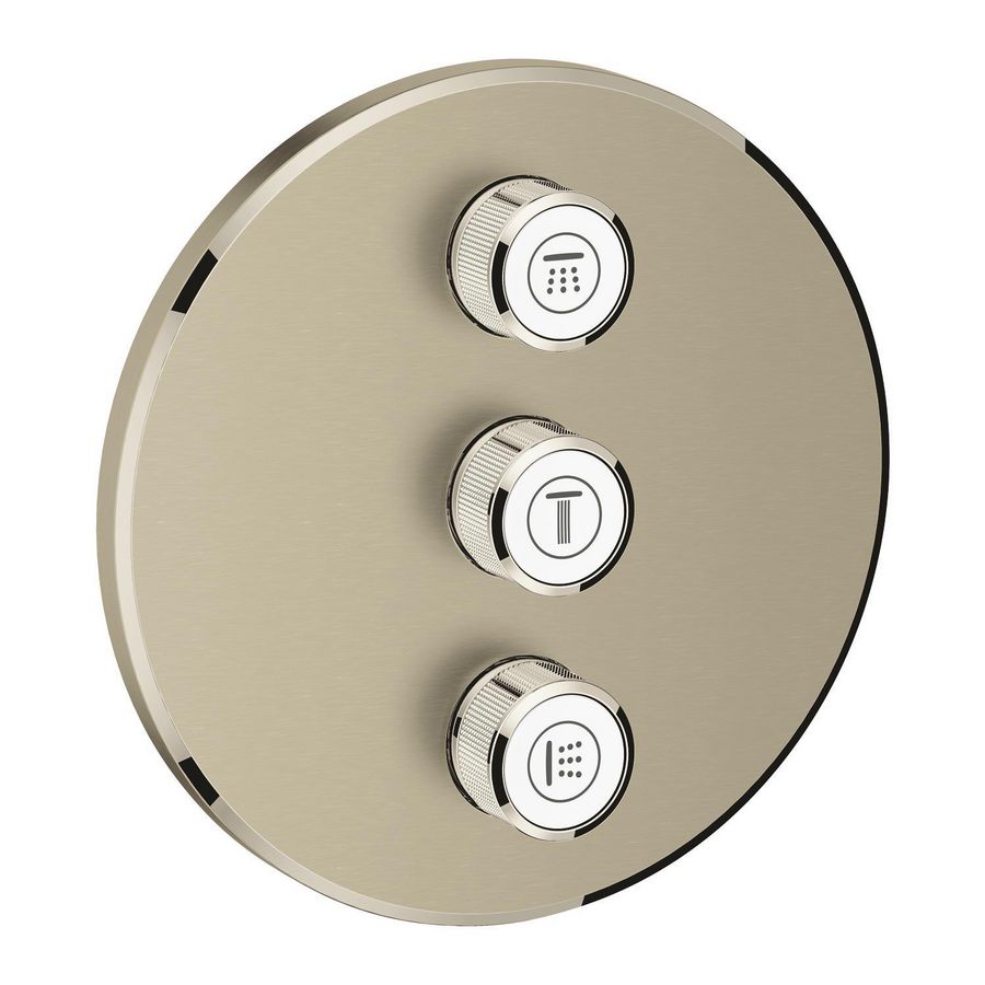 Grohtherm SMARTCONTROL afbouwdeel volume (3x) nickel geborsteld rond