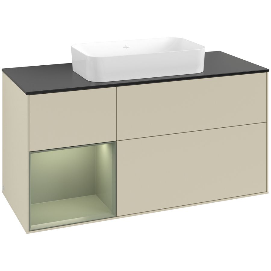 Wastafelonderkast Finion 1200x603x501mm S.Grey Matt Lacquer F702GMHJ