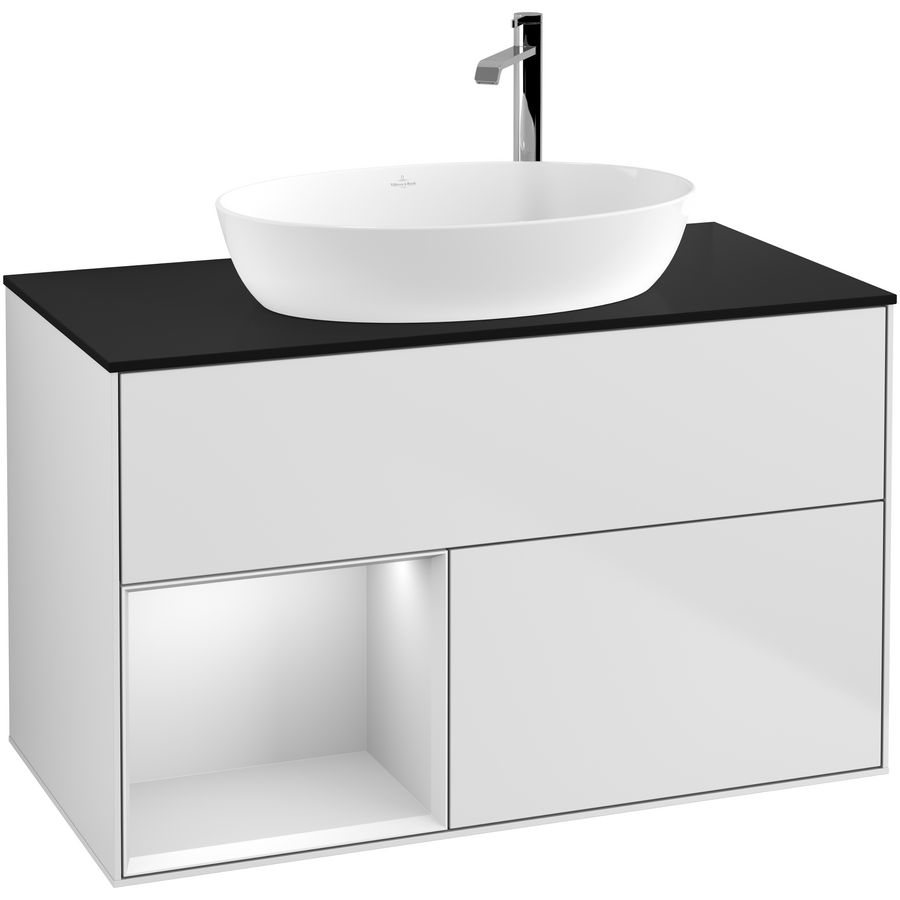 Wastafelonderkast Finion 1000x603x501mm White Matt Lacquer F892MTMT