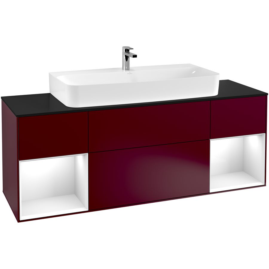 Wastafelonderkast Finion 1600x603x501mm Peony Matt Lacquer G212GFHB