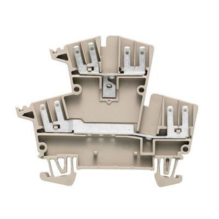 Doorvoerklem aansl. platte bladend.beige 1mm2 VVE=100