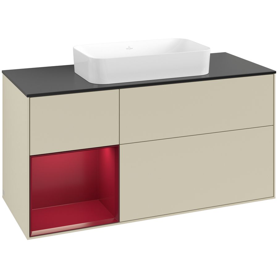 Wastafelonderkast Finion 1200x603x501mm S.Grey Matt Lacquer F702HBHJ