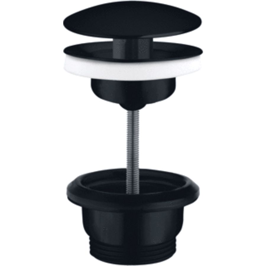 Plug niet afsluitbaar 1.1/4" m. overloop mat zwart