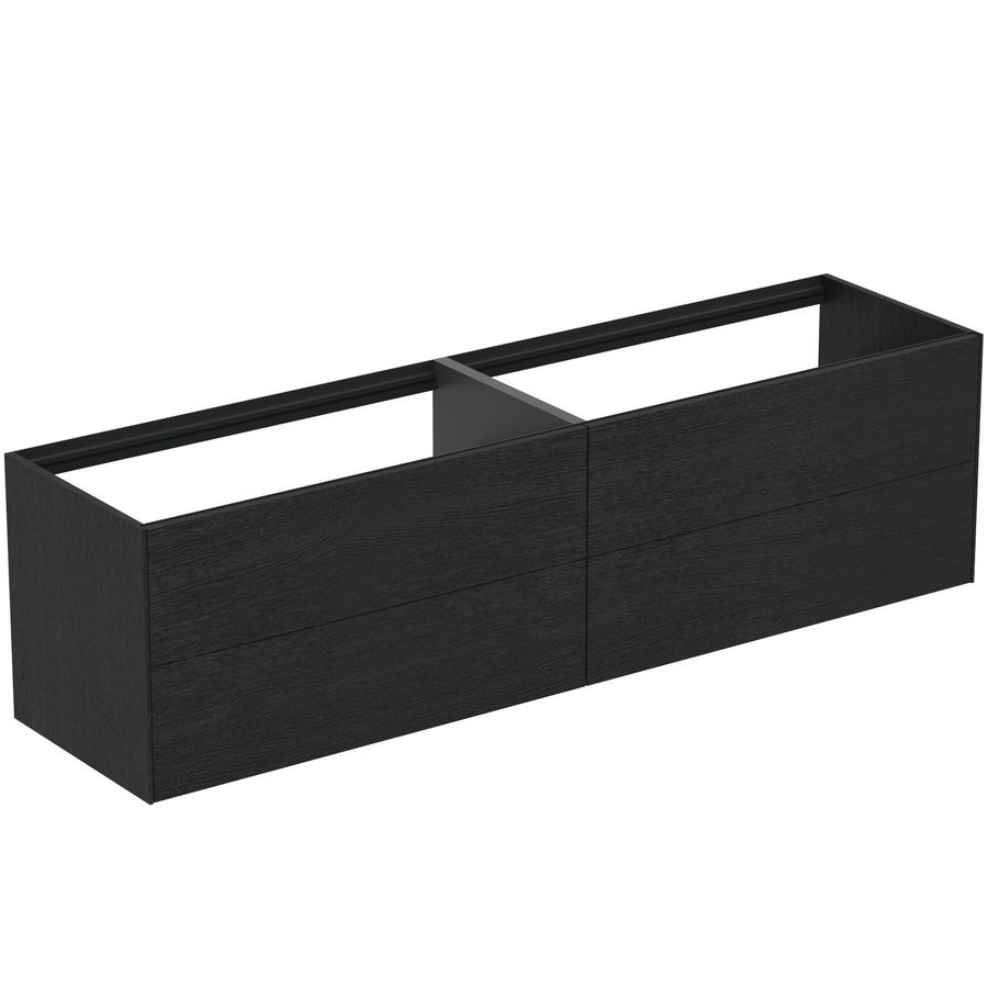 Conca wastafelmeubel 200x50x55cm 4 laden zonder afdekblad smoked oak