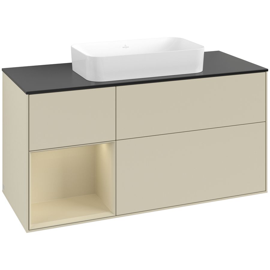Wastafelonderkast Finion 1200x603x501mm S.Grey Matt Lacquer F702HJHJ