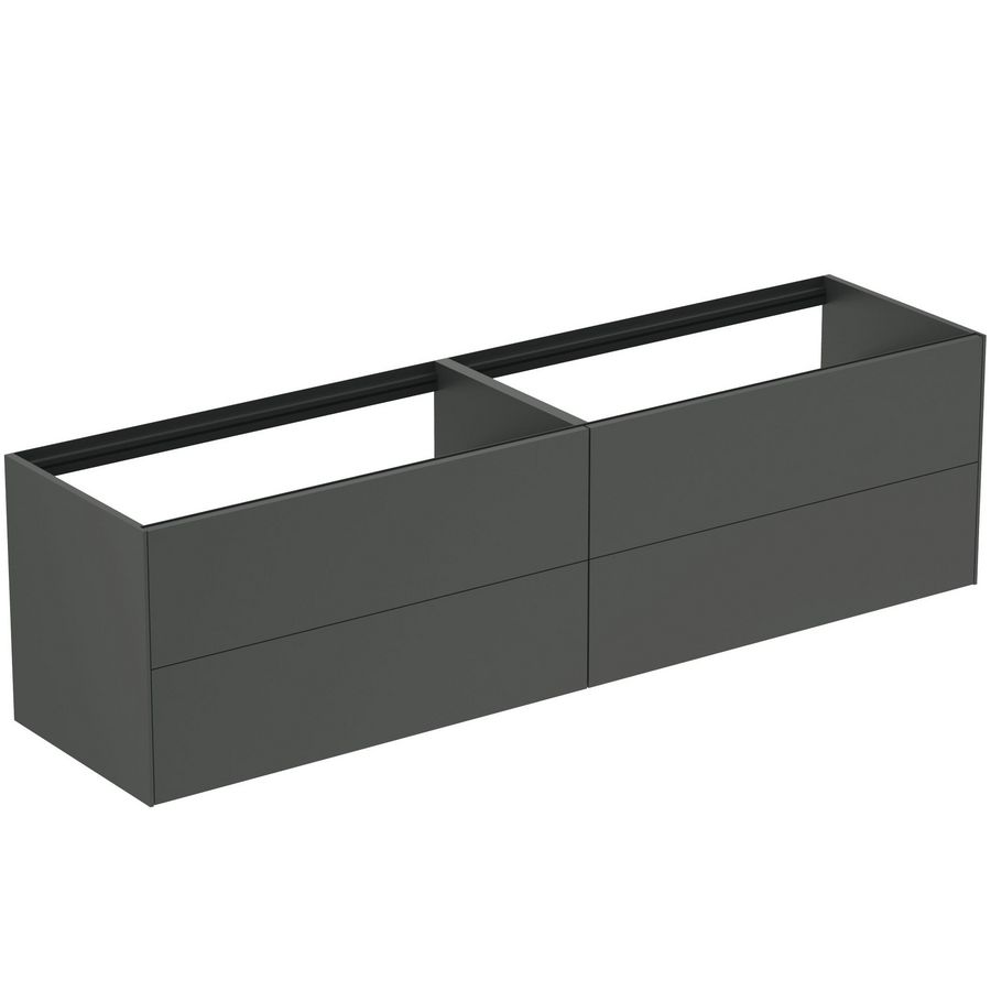 Conca wastafelmeubel 200x50x55cm 4 laden zonder afdekblad mat antraciet