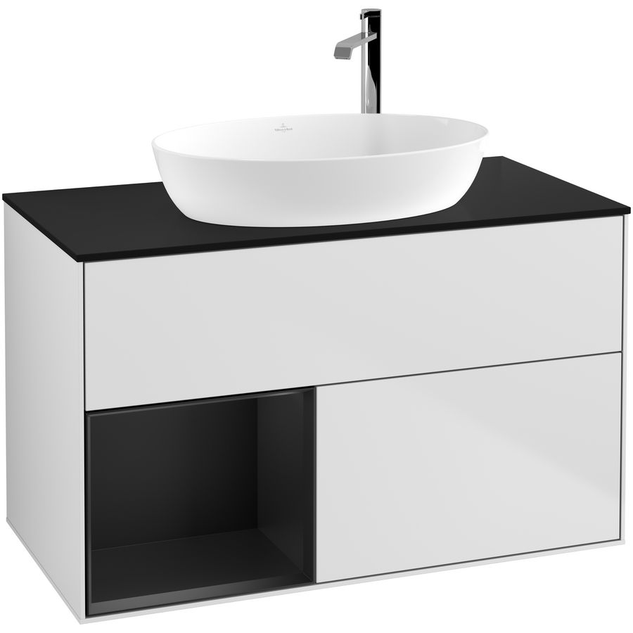 Wastafelonderkast Finion 1000x603x501mm White Matt Lacquer F892PDMT