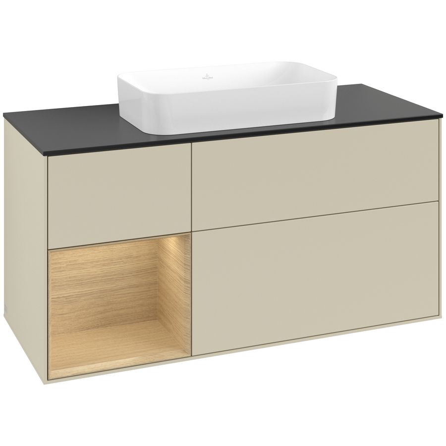 Wastafelonderkast Finion 1200x603x501mm S.Grey Matt Lacquer F702PCHJ