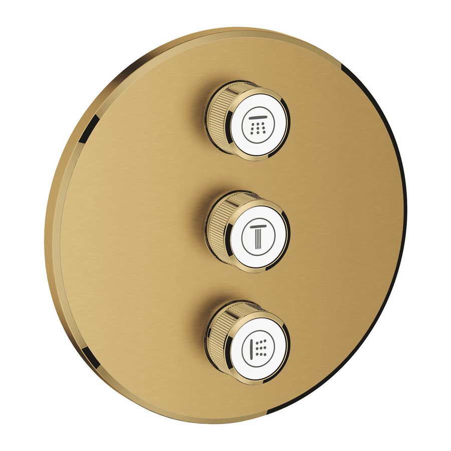 Grohtherm SMARTCONTROL afbouwdeel volume (3x) cool sunrise geborsteld (mat goudkleurig) rond