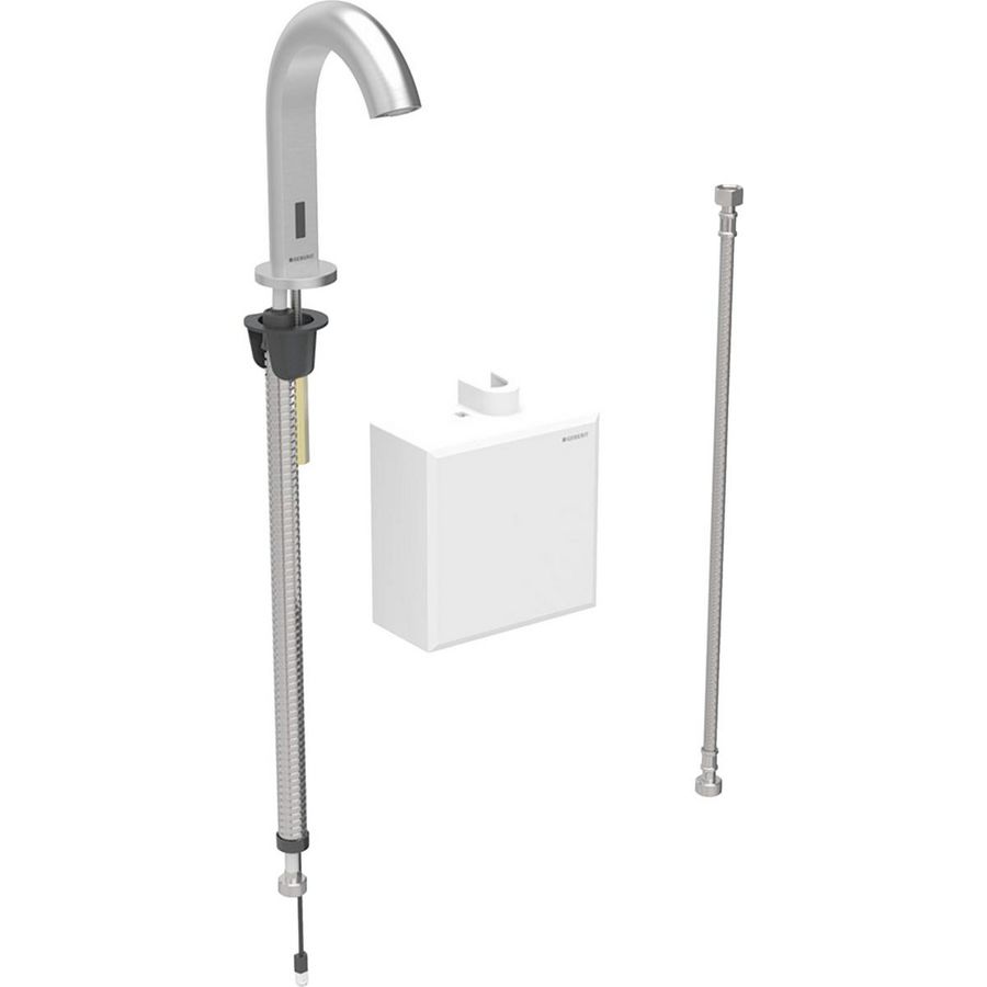 Piave wastafelkraan battopbouw-functiebox rvs look/geb.