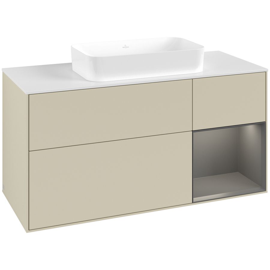 Wastafelonderkast Finion 1200x603x501mm S.Grey Matt Lacquer F711GKHJ