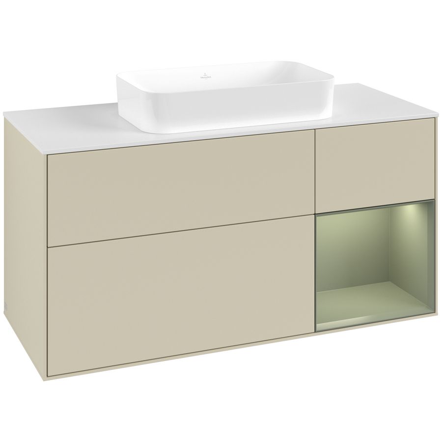 Wastafelonderkast Finion 1200x603x501mm S.Grey Matt Lacquer F711GMHJ