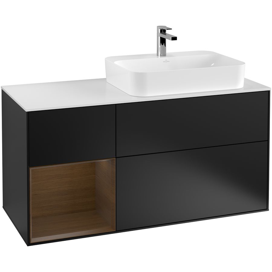 Wastafelonderkast Finion 1200x603x501mm Black Matt Lacquer G391GNPD